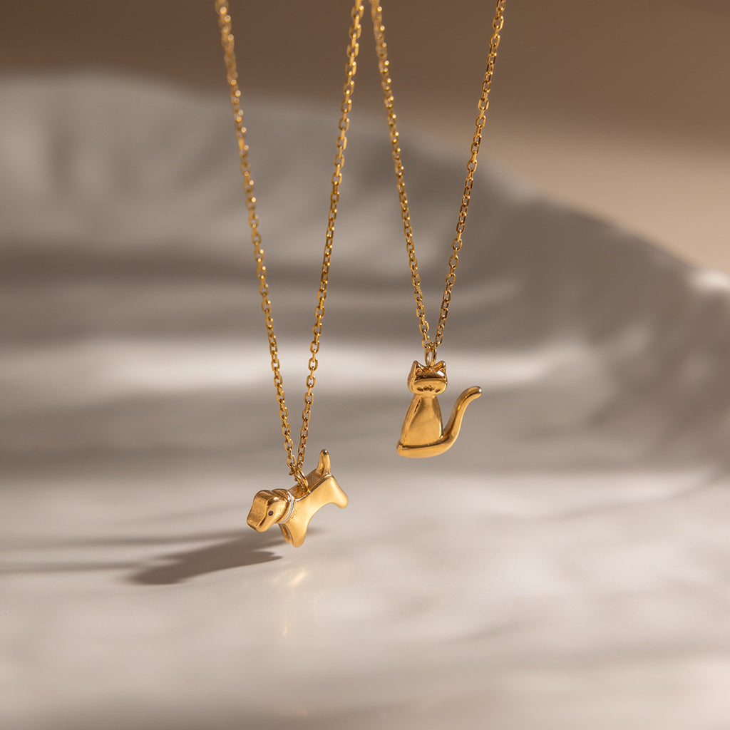 18K titanium steel unique personality pet-shaped necklace