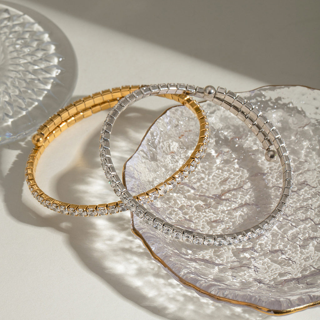 Titanium steel luxury versatile zirconia bracelet