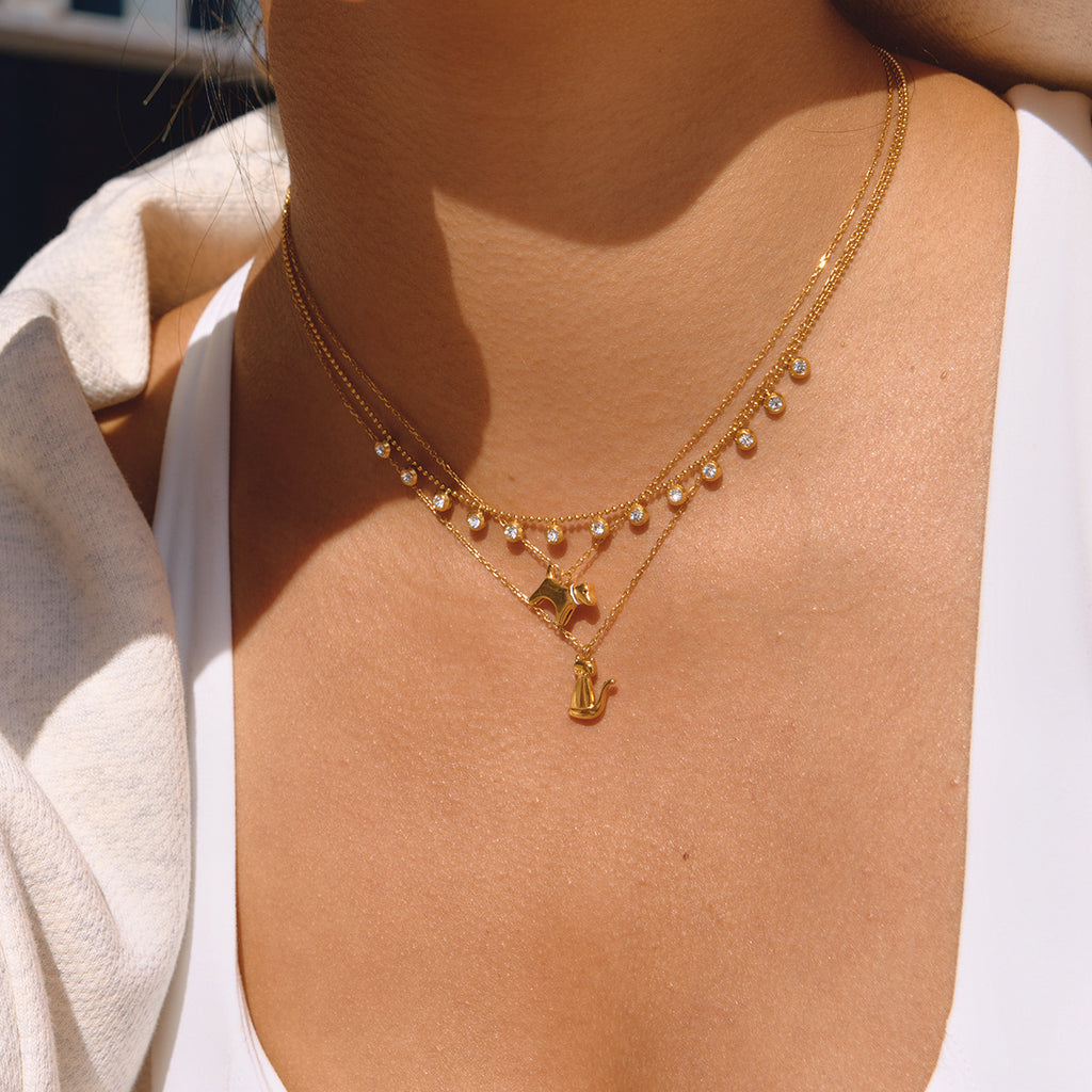 18K titanium steel unique personality pet-shaped necklace