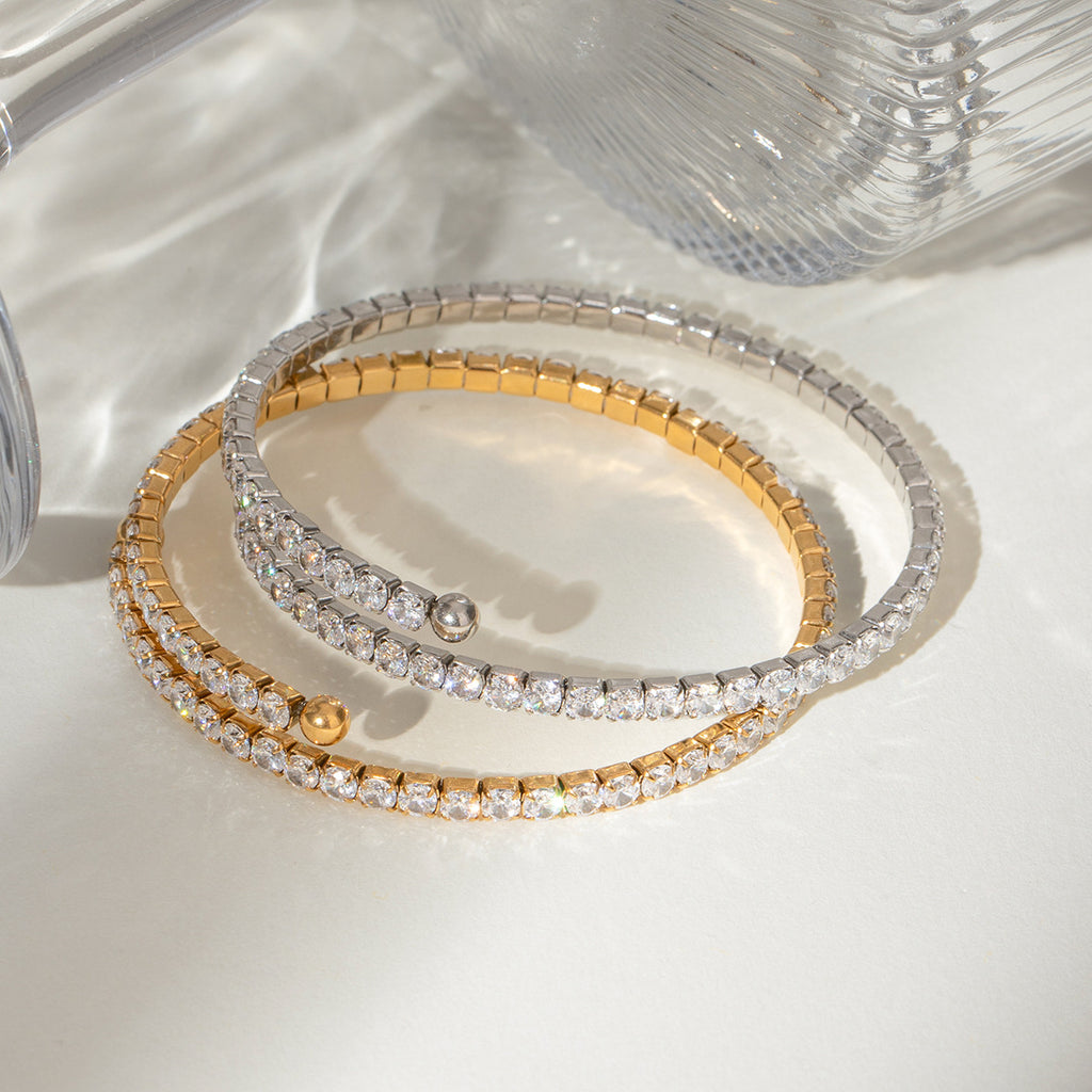 Titanium steel luxury versatile zirconia bracelet