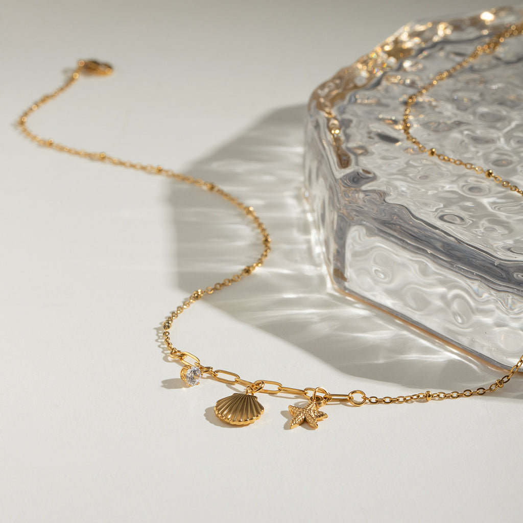 Zirconium Star Titanium Steel Collar Necklace