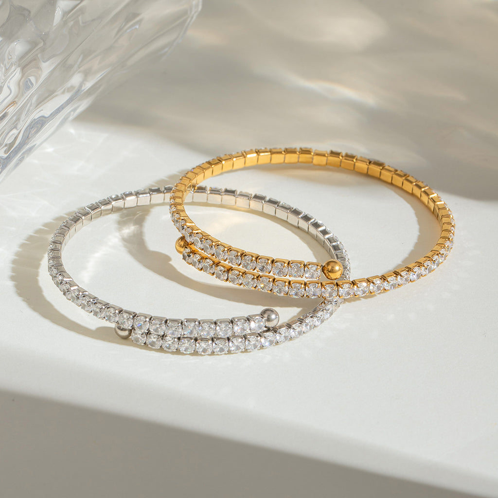 Titanium steel luxury versatile zirconia bracelet