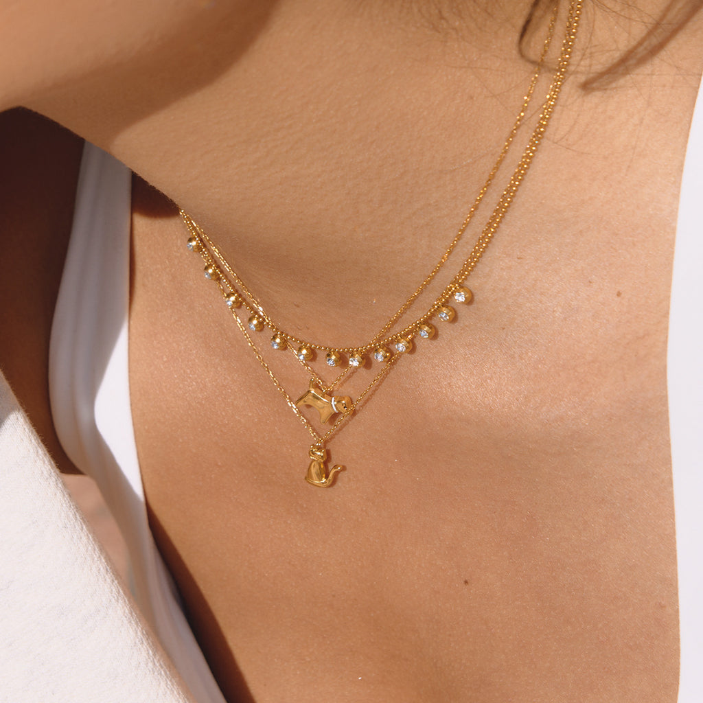 18K titanium steel unique personality pet-shaped necklace