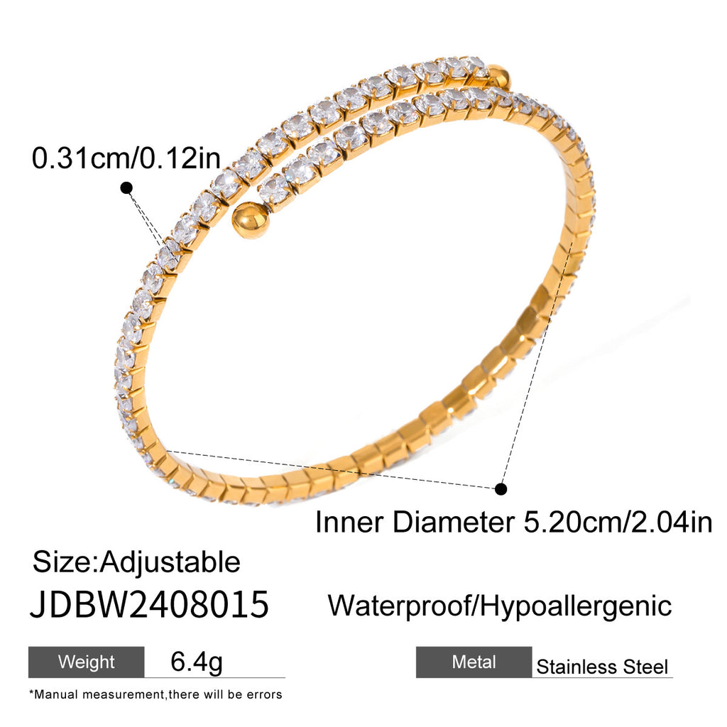 Titanium steel luxury versatile zirconia bracelet
