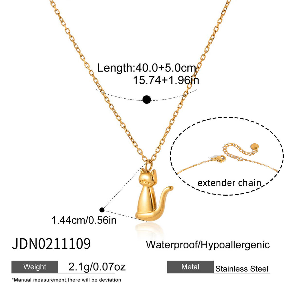 18K titanium steel unique personality pet-shaped necklace