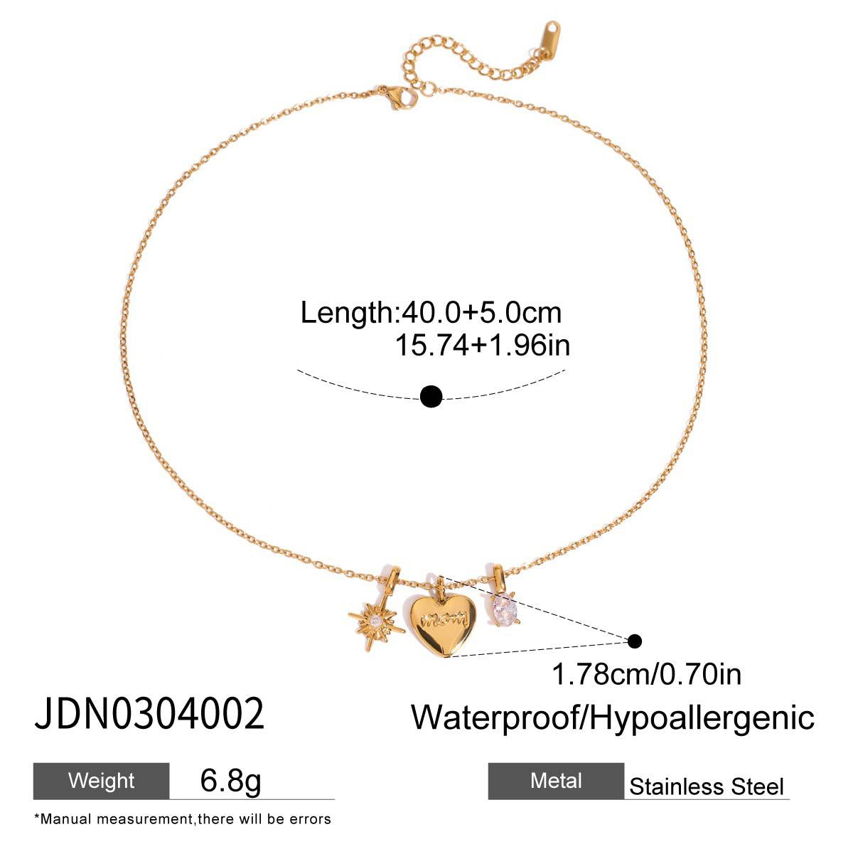 18K gold titanium steel diamond necklace