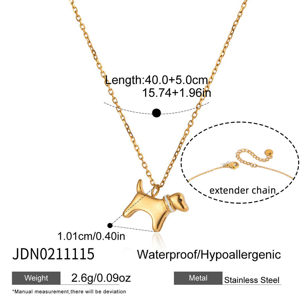 18K titanium steel unique personality pet-shaped necklace