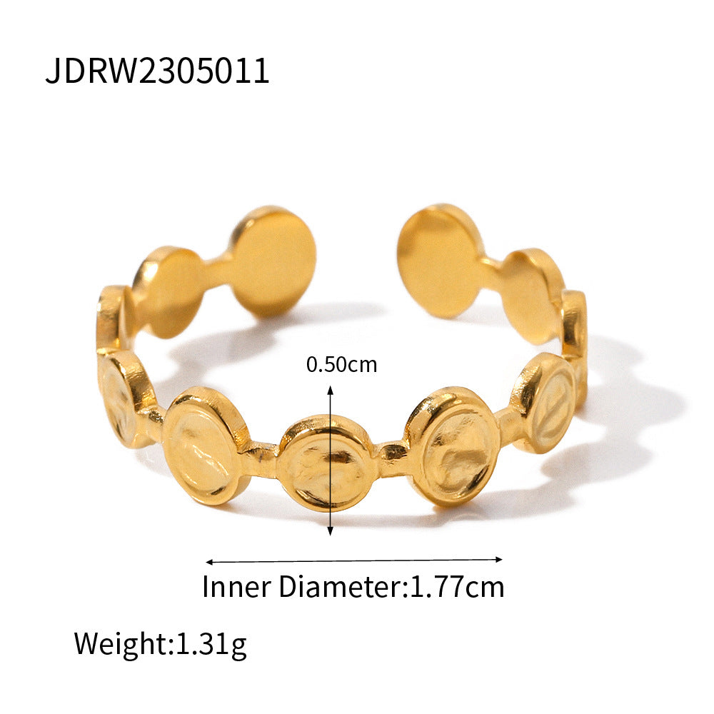 Retro Open-Style Star Titanium Ring